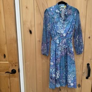 Lady Carol Petites of New York Vintage 1970s Floral Dress Size 6 Midi dress